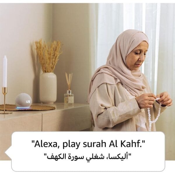 ⁦مكبر صوت ذكي امازون ايكو دوت الجيل الخامس مع مساعد اليكسا - ازرق⁩ - الصورة ⁦8⁩