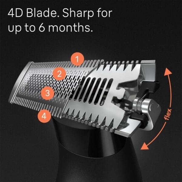 ⁦ماكينة تشذيب شعر براون هايبرد بملحقاتها، للاستعمال الجاف والرطب، اسود - سيريز XT5300⁩ - الصورة ⁦7⁩